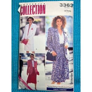 Butterick 3363 pattern suit skirt blazer 1980s size 6 8